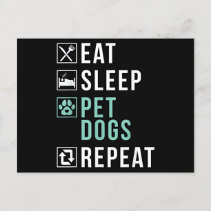眠食べるペット犬は子犬の恋人を繰り返す ポストカード