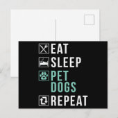 眠食べるペット犬は子犬の恋人を繰り返す ポストカード (正面/裏面)