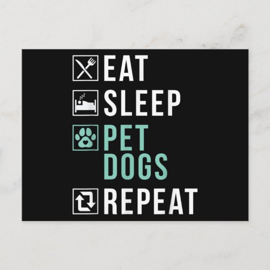 眠食べるペット犬は子犬の恋人を繰り返す ポストカード (正面)