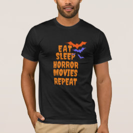 眠食べるホラー映画Tシャツ、不気味なハロウィーンファン Tシャツ