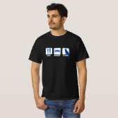 眠食べる猫 – 青 Tシャツ (正面フル)