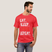 眠食べる鳥が鳥の恋人の鳥Biを見て繰り返す Tシャツ (正面フル)