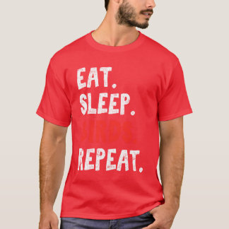 眠食べる鳥が鳥の恋人の鳥Biを見て繰り返す Tシャツ