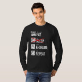 眠食べるKドラマ繰り返し韓国ドラマKDrama Tシャツ (正面フル)