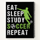 眠食べ勉強サッカー中継ボーイサッカー選手 ノートブック (裏面)