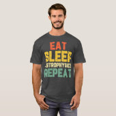 眠食べ星物理おもしろい物理学賞 Tシャツ (正面フル)