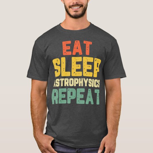 眠食べ星物理おもしろい物理学賞 Tシャツ (正面)