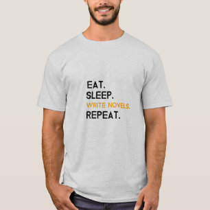 眠食べ書る小説が繰り返す Tシャツ