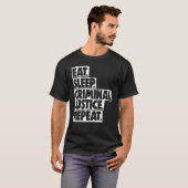 眠食べ罪刑事司法再臨女性裁判所レガ Tシャツ (正面フル)