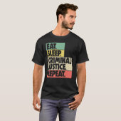 眠食べ罪刑事司法再臨女性裁判所レガ Tシャツ (正面フル)