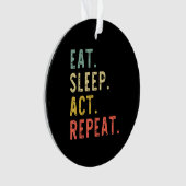 眠食べ行動リピート俳優演技ギフト オーナメント (正面)
