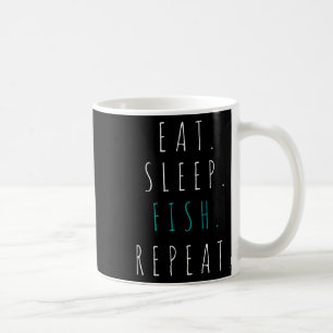 眠食べ魚リピート魚釣りギフトティー コーヒーマグカップ