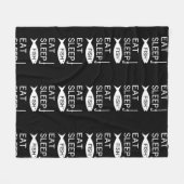 眠食べ魚 フリースブランケット (正面(横))