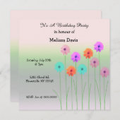 眩しいデイジー誕生日招待状 招待状 (正面/裏面)