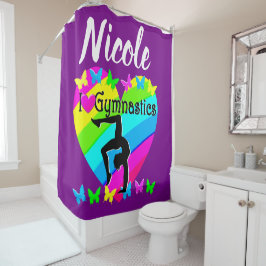 眩しい紫色の私は体操デザイン シャワーカーテン