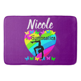 眩しい紫色の私は体操デザイン バスマット