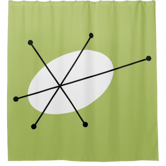 眩しい緑のシャワーカーテン シャワーカーテン (正面)