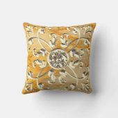 眩しい金ゴールドジェムマンダラ クッション (裏面)