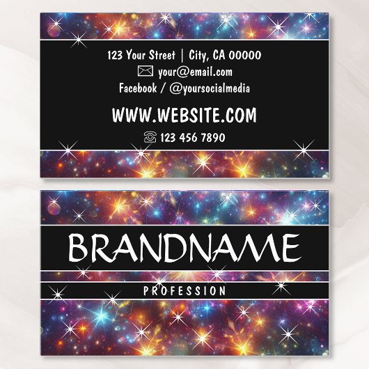 眩しい銀河系ネブラグリッタースターきらめくズ 名刺