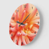 眩ますダリアの花 ラージ壁時計 (傾斜)