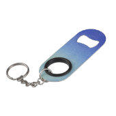 眩ます青くグラデーションなグリッターの砂の一見の暗闇ライト キーホルダー栓抜き (正面アングル)