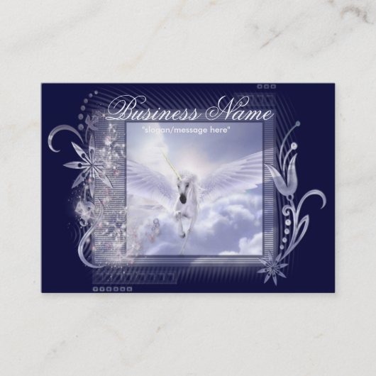 眩ます飛んでいるなユニコーンのぽっちゃりした名刺 名刺 (正面)