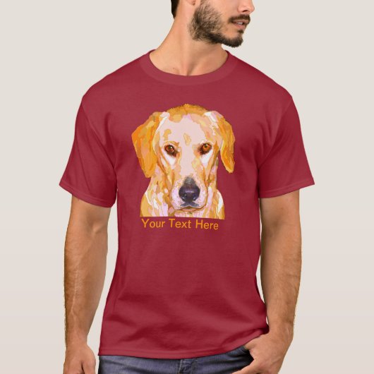 眩ます黄色の衣類のラブラドル・レトリーバー犬 Tシャツ (正面)
