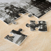 眺めのオックスフォードの通り、ロンドン(b/wの写真) ジグソーパズル (側面)