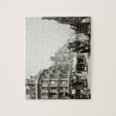 眺めのオックスフォードの通り、ロンドン(b/wの写真) ジグソーパズル (縦)