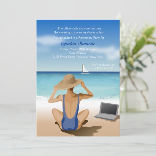 眺めの退職のパーティの招待状を楽しむこと 招待状 (スタンド正面)