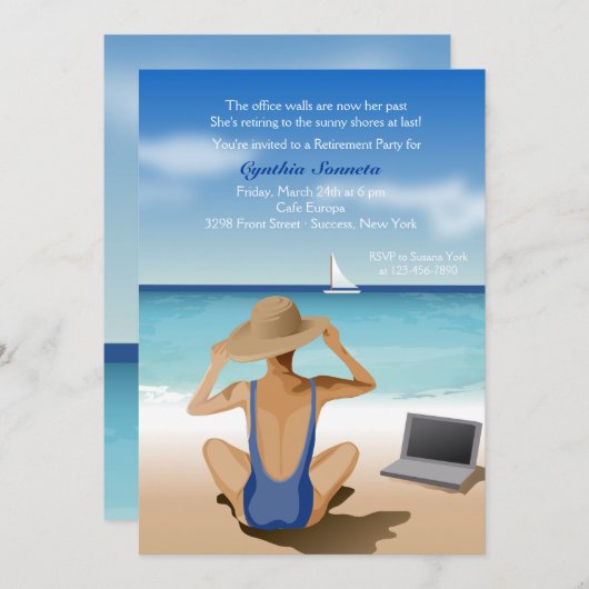 眺めの退職のパーティの招待状を楽しむこと 招待状 (正面/裏面)