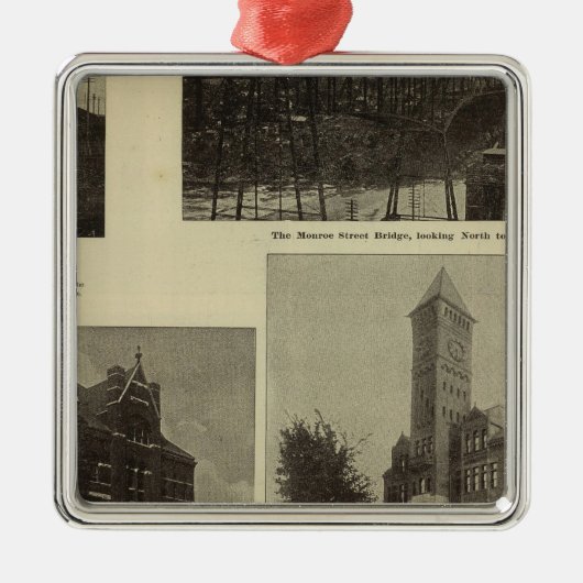 眺め、スポケーンの繁栄 メタルオーナメント (正面)