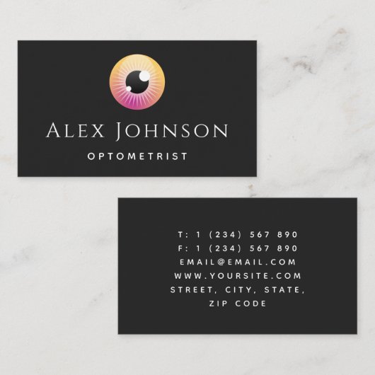 眼おもしろい球カラフル眼科医クール 名刺 (正面/裏面)