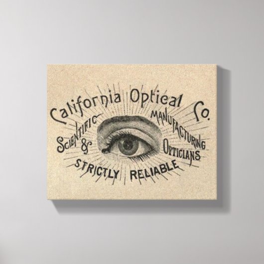 眼のアンティーク広告の光学 キャンバスプリント (正面)