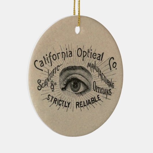 眼のアンティーク広告の光学 セラミックオーナメント (右)