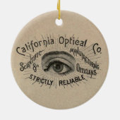眼のアンティーク広告の光学 セラミックオーナメント (裏面)