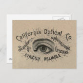 眼のアンティーク広告の光学 ポストカード (正面/裏面)