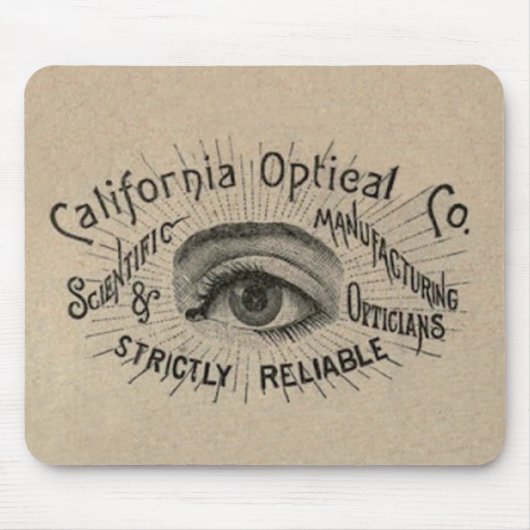 眼のアンティーク広告の光学 マウスパッド (正面)