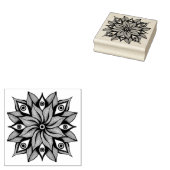 眼サイケデリック曼荼羅 – 花トリップ（幻覚体験）のような柄 ラバースタンプ (押印)
