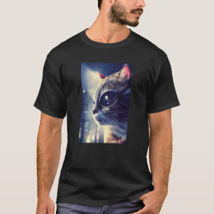 眼パッチキャット子猫ペット動物性嚢胞型ロボット Tシャツ