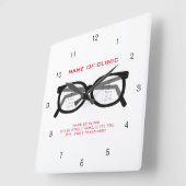 眼モダンクリニック用眼鏡及び眼表 スクエア壁時計 (傾斜)