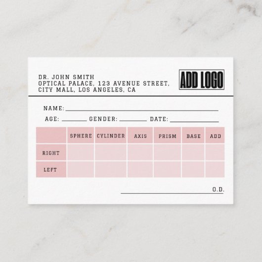眼光学機械式眼鏡処方の事業 エンクロージャーカード (裏面)
