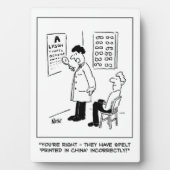 眼検与え査の眼鏡検査。おもしろい フォトプラーク (正面)