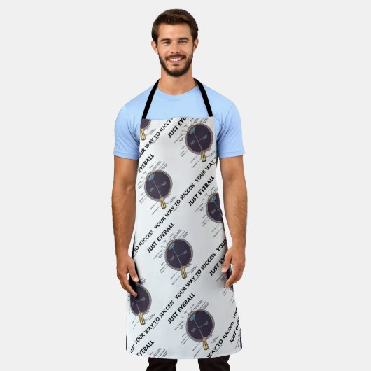 眼球で成功への道を目の解剖学的ユーモア エプロン (着用した状態)
