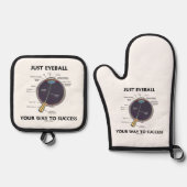 眼球で成功への道を目の解剖学的ユーモア 鍋つかみ&鍋敷きセット (正面)