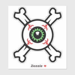 眼球とクロスボーン（ライトバックグラウンド） シール