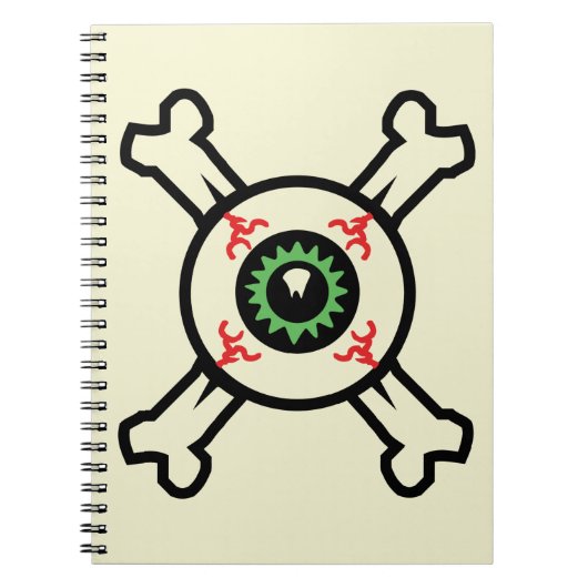 眼球とクロスボーン（ライトバックグラウンド） ノートブック (正面)