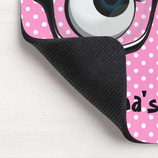 眼球とメガネの水玉模様マウスパッド マウスパッド (コーナー)