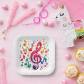 眼球の入った虹の楽譜 ペーパープレート (パーティー)