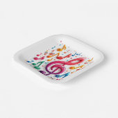 眼球の入った虹の楽譜 ペーパープレート (傾斜あり)